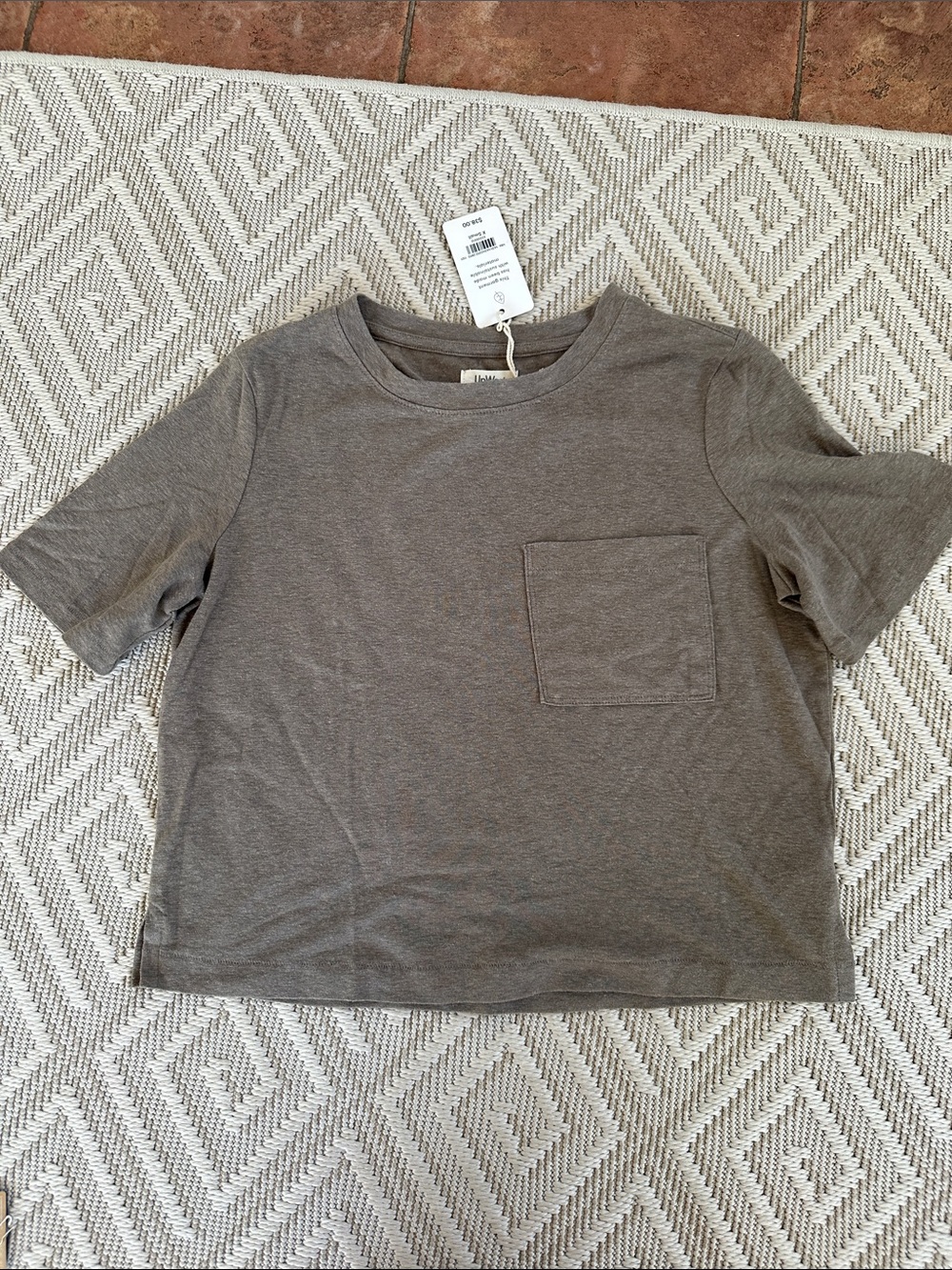 UpWest Cropped and Boxy Hemp Tee- in Ash *NWT